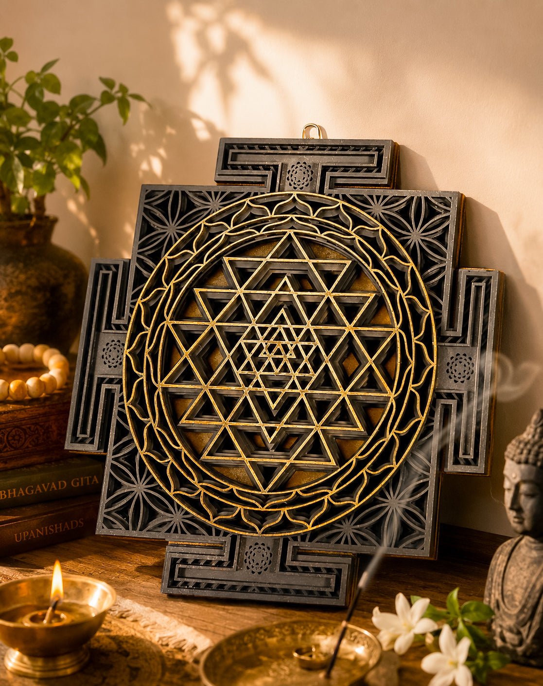 Handcrafted home goods and personalized housewarming gifts including wooden décor, kitchen accessories, wall art, pooja décor, and unique home accents.