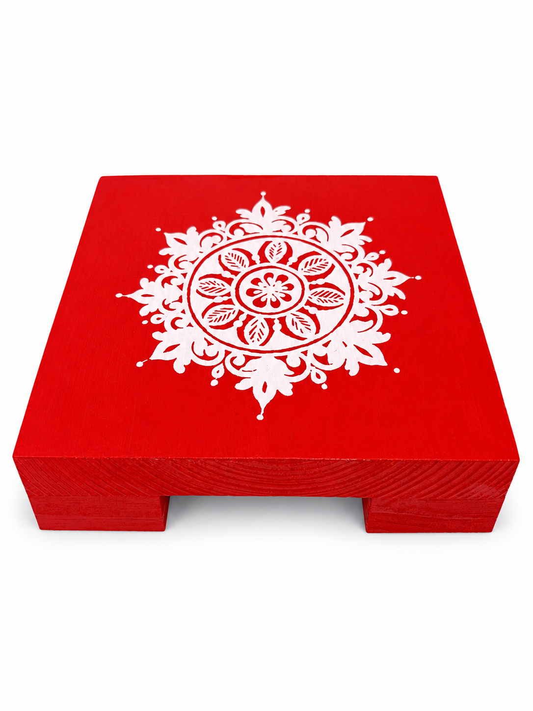 Mini Wooden Pooja Chowky – 3.5” × 3.5”