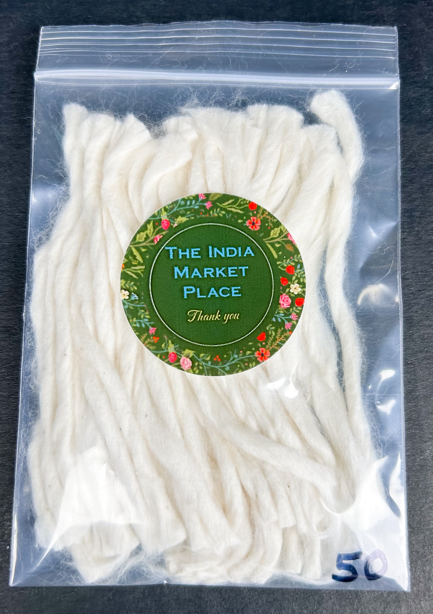 Hand-Rolled Cotton Diya Batti – 50 Pcs Small Wicks for Akhand Oil Lamps, Pooja, Aarti, Diwali & Hindu Rituals | Pure Cotton Wicks