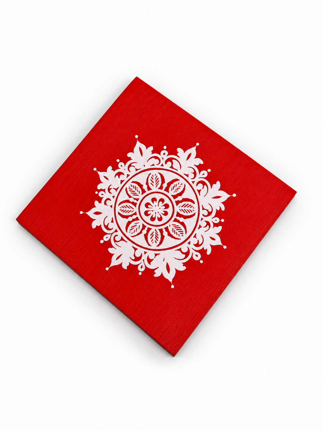 Mini Wooden Pooja Chowky – 3.5” × 3.5”