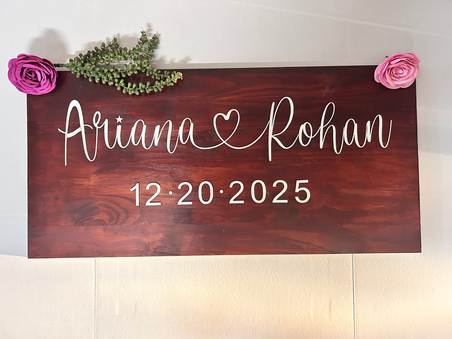 Personalized Wooden Wedding Welcome Sign – Custom Anniversary Keepsake