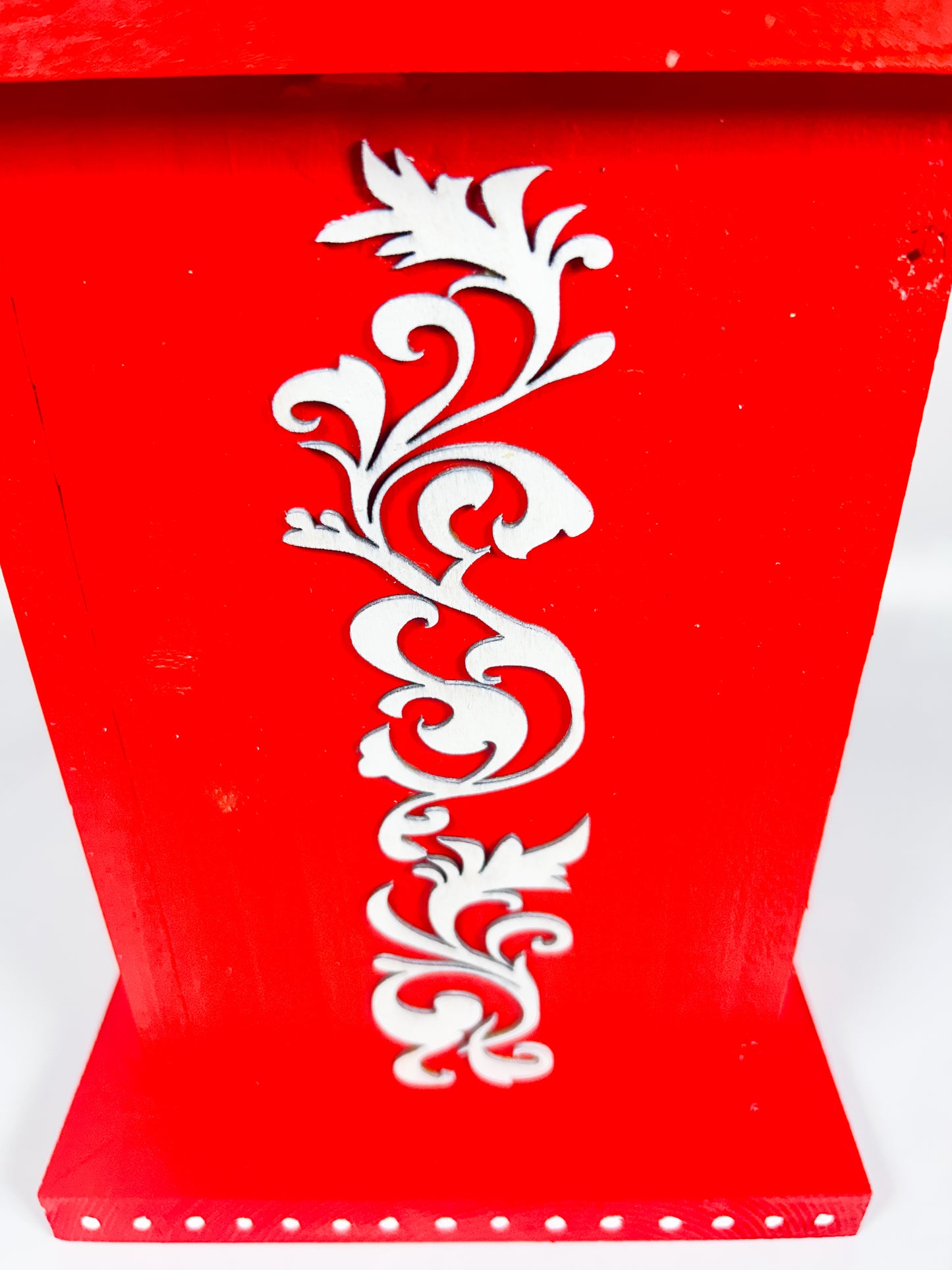 Free Shipping Handcrafted Wooden Tulsi Pot, Vrindavana Planter 7.5x7.5x11”, Indoor Outdoor Holy Basil Container, Pooja Decor