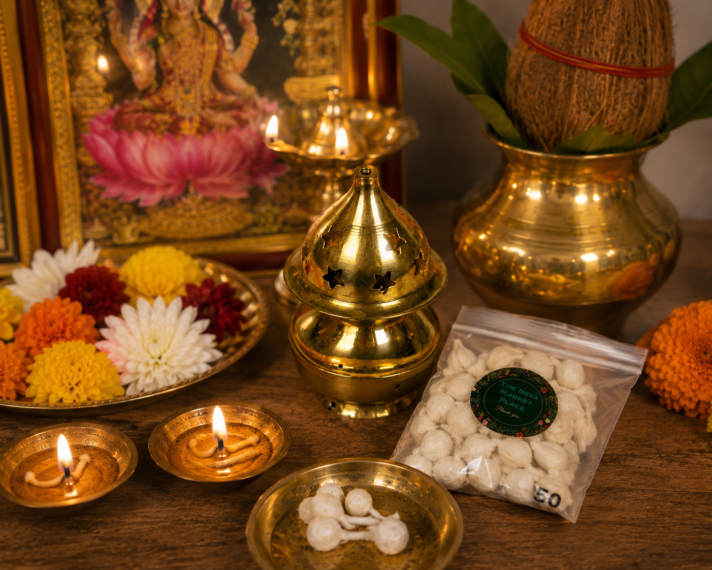 Hand-Rolled Cotton Diya Wicks – Small (50 Pack)