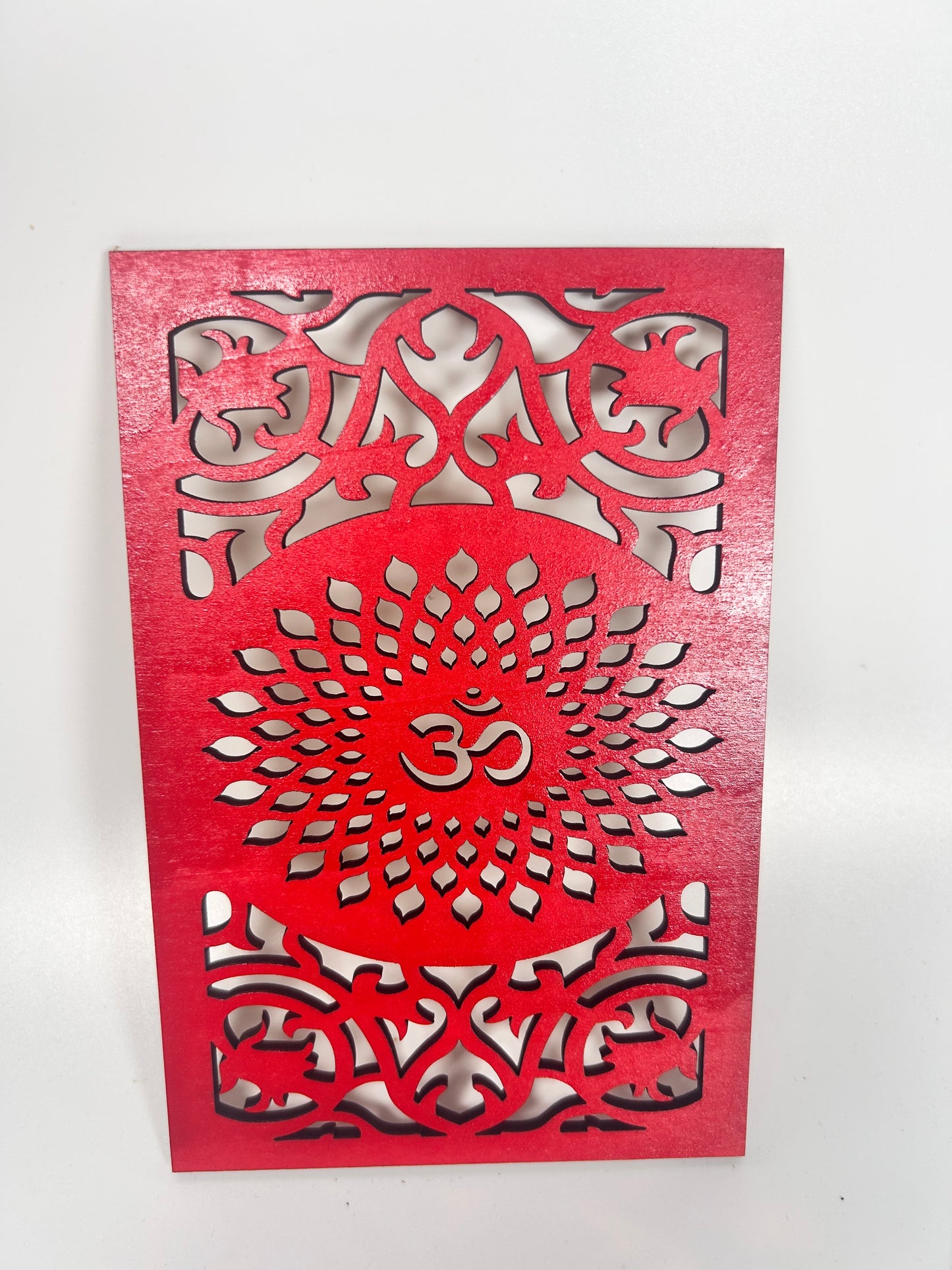 Handcrafted Wooden Artistic Diya or God statue Holder with Om Design | Hindu Pooja Decor | Mandir Accessory |Indian Prayer Room Decor Diwali