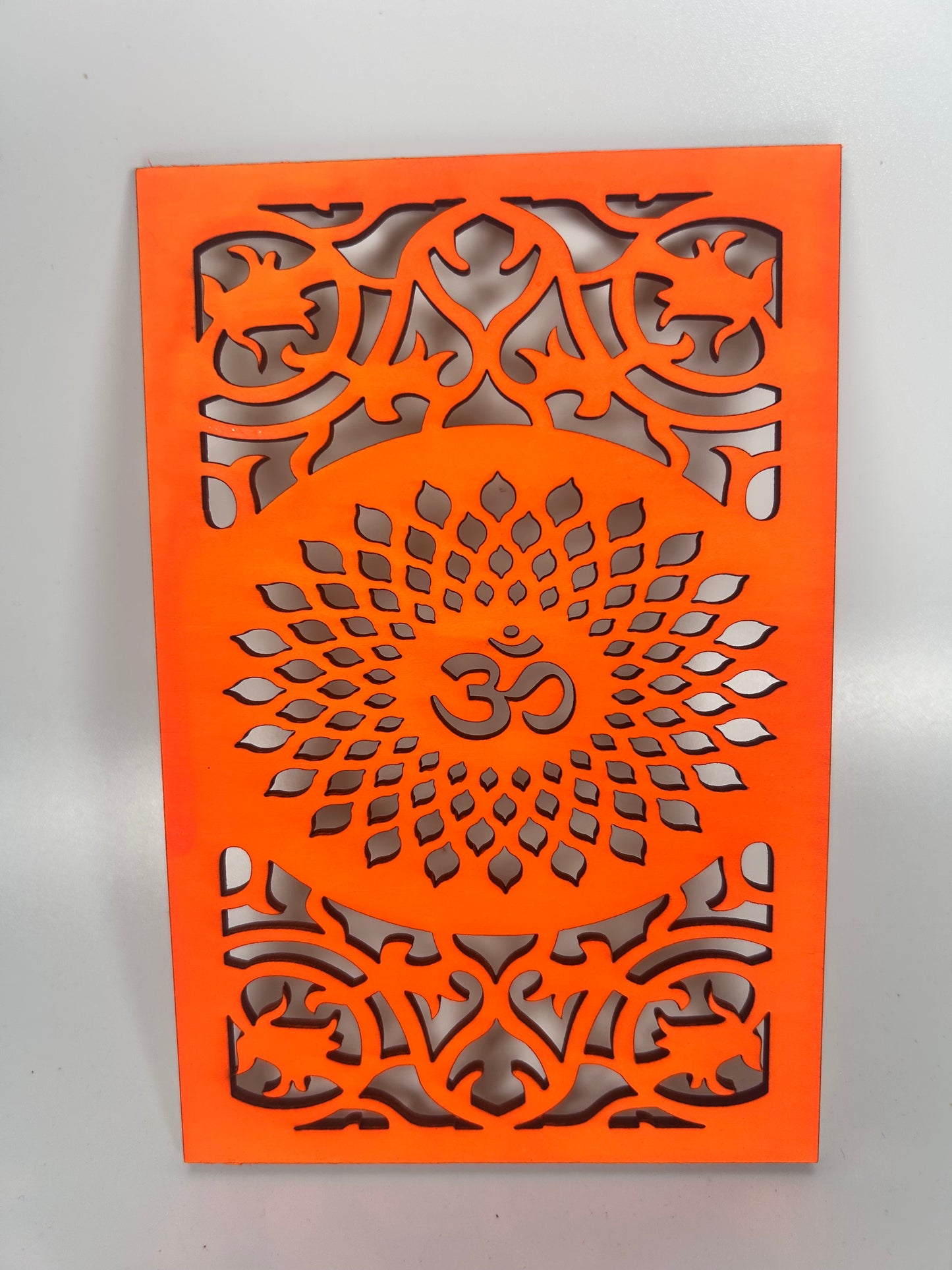 Handcrafted Wooden Artistic Diya or God statue Holder with Om Design | Hindu Pooja Decor | Mandir Accessory |Indian Prayer Room Decor Diwali