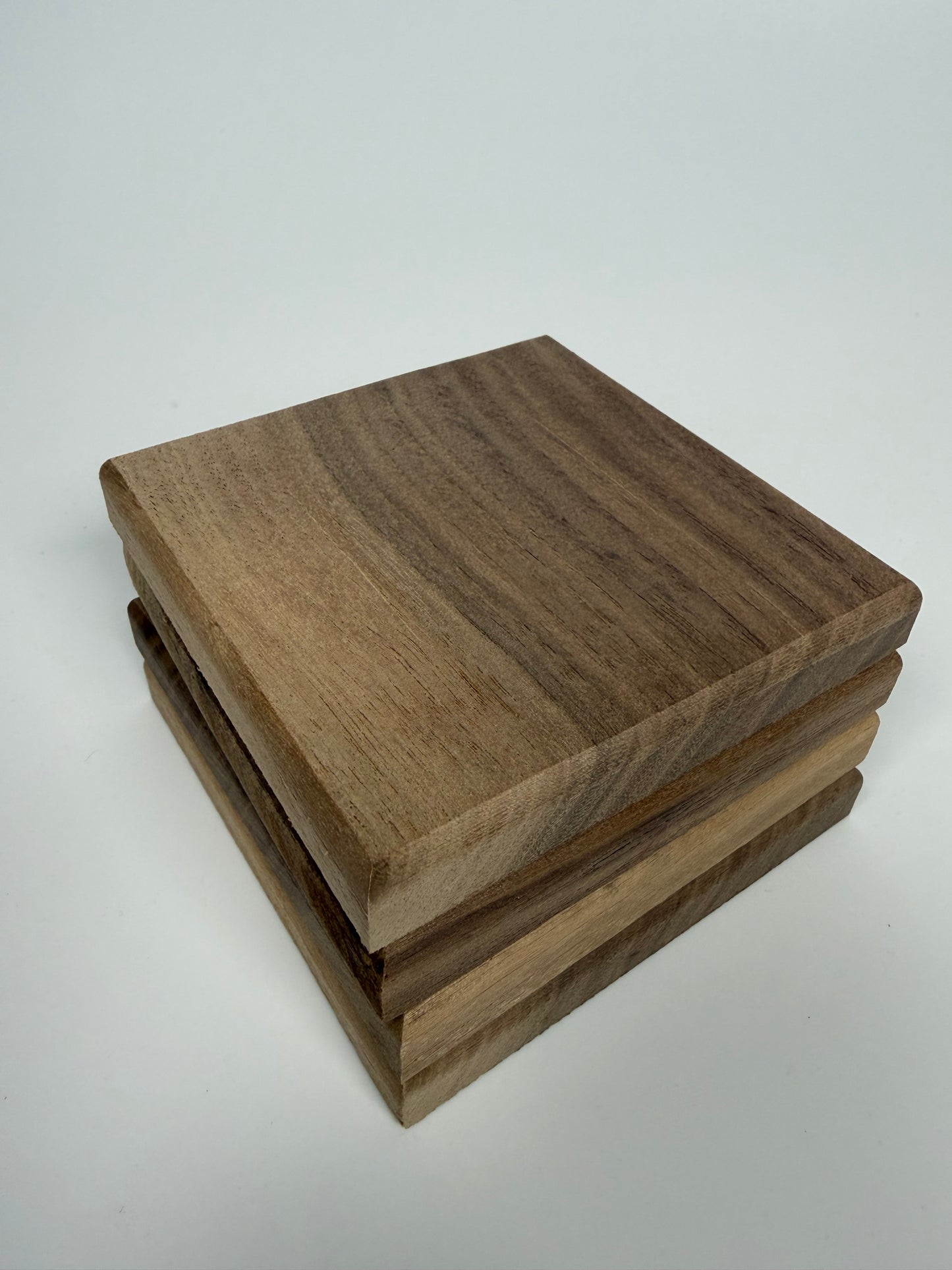 Laser Engraving Blank Walnut Wood Coasters Set of 4 | Finished Walnut Coasters for Laser Engraving, CNC, UV Printing & DIY Crafts