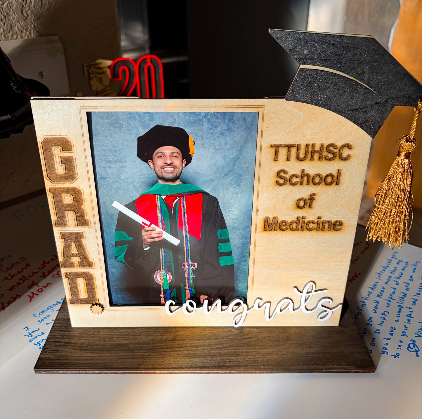 Personalized Graduation Photo Frame 2026 | Custom Senior Picture Frame with Name & School | Graduation Cap Frame | High School Grad Gift