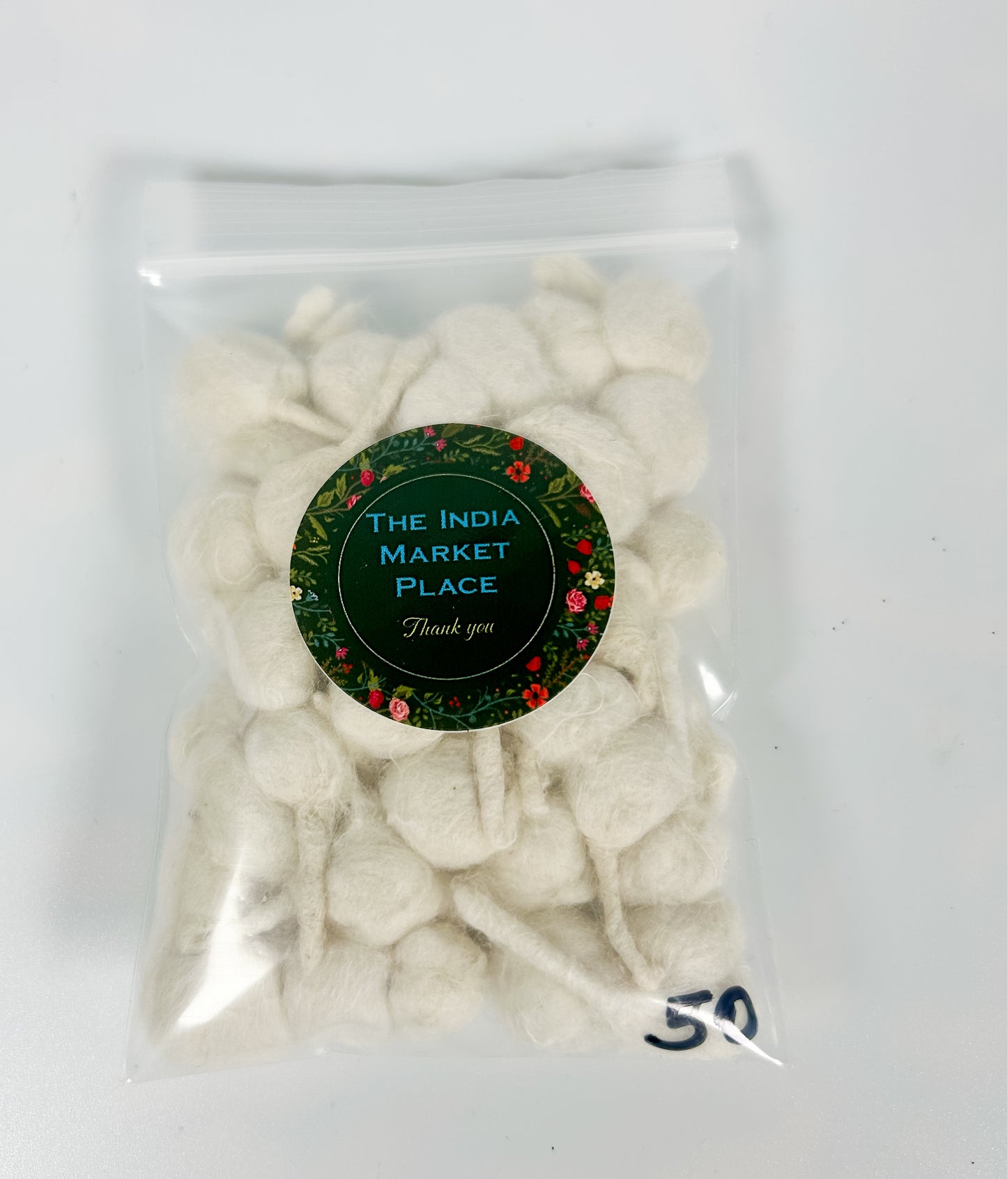 High Quality Hand-Rolled Cotton Diya Wicks – Small (50 Qty) | Puja Batti for Akhand Oil Lamps