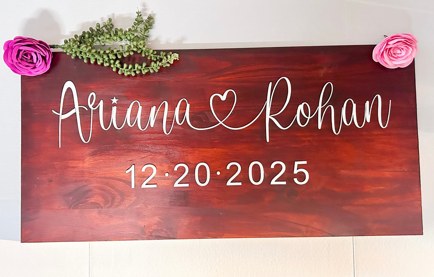 Personalized Wooden Wedding Welcome Sign – Custom Anniversary Keepsake
