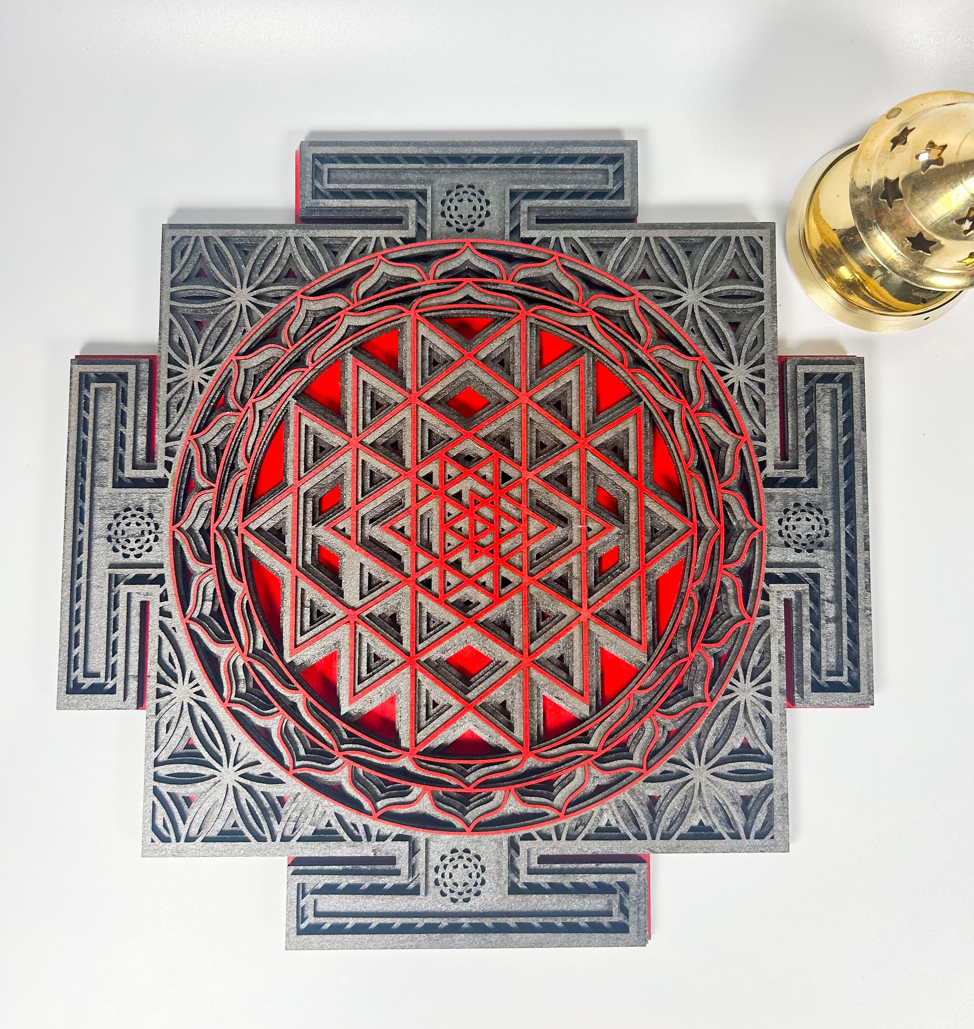     Layered mandala wall art for yoga studio
